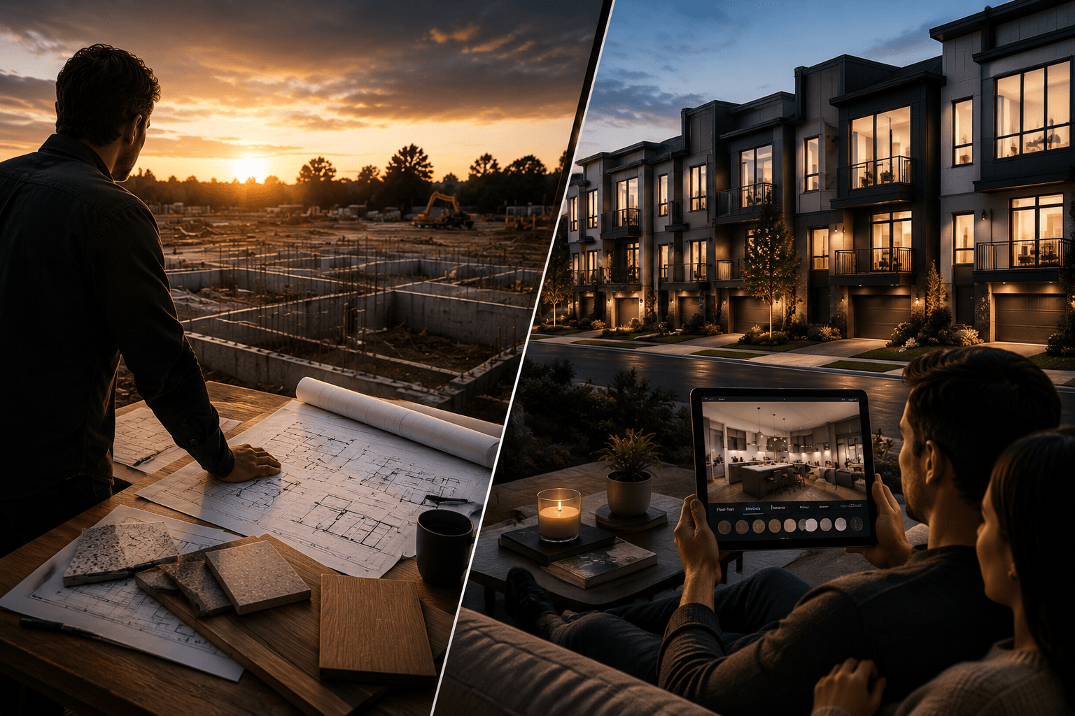 Townhomes being pre-sold before construction begins on a Canadian development site